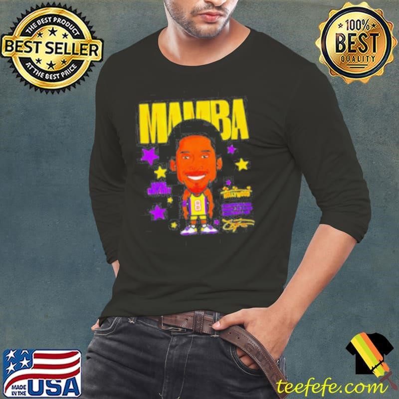 Mamba Kobe Bryant Los Angeles Lakers signature caricature Long Sleeve Tee