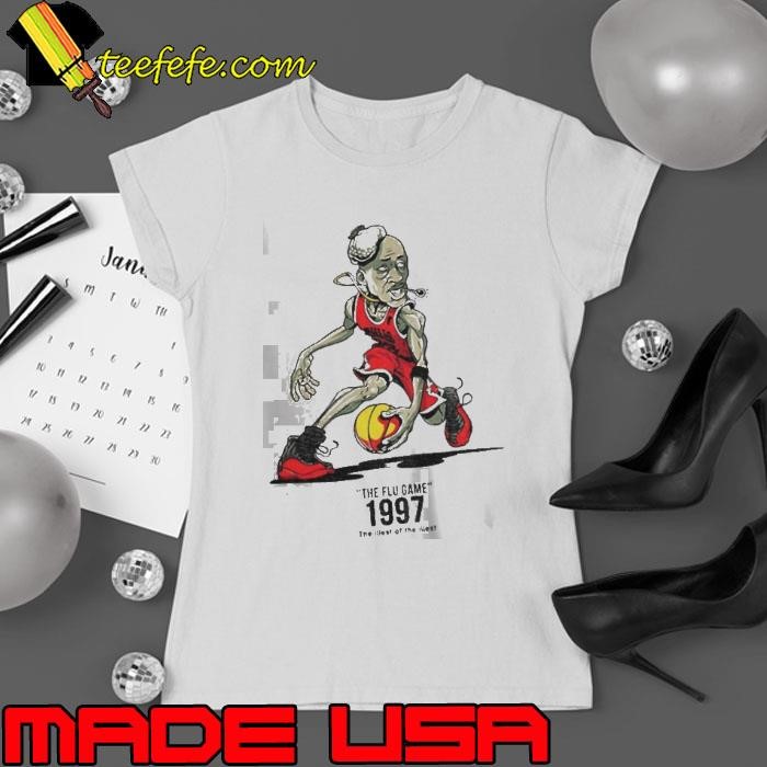 Michael Jordan Chicago Bulls NBA Basketball the flu game 1997 the illest of the illest Ladies tee