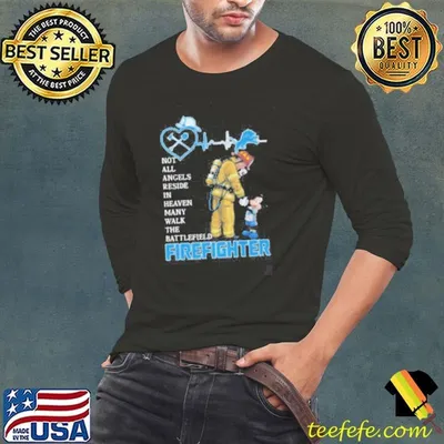 Mickey Mouse Detroit Lions Not All Angels Reside In Heaven Many Walk The Battlefield Firefighter Shirt
