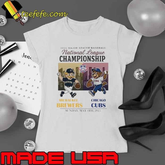 Milwaukee Brewers vs Chicago Cubs National League 2025 Major league baseball Ladies tee