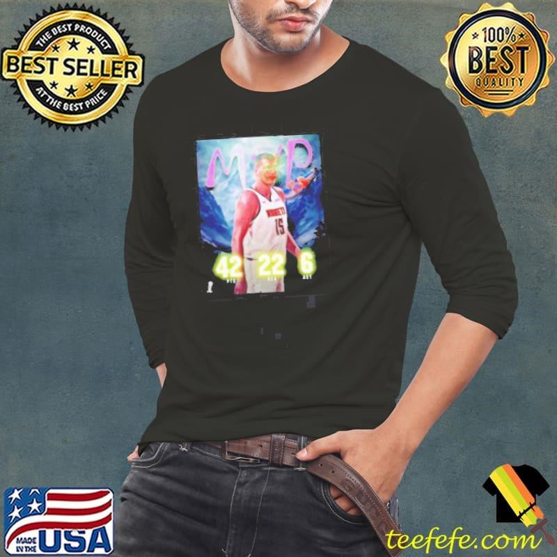 Nikola Jokic MVP 42pts 22 reb 6 ast Denver Nuggets clown shirt