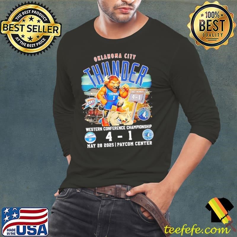 Oklahoma City Thunder vs Minnesota Timberwolves Western Conference Champions 2025 Long Sleeve Tee
