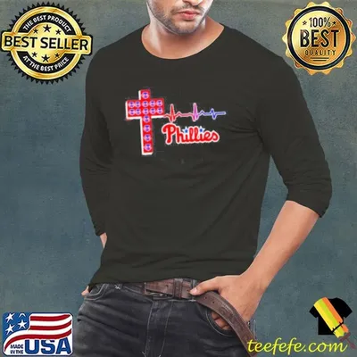 Philadelphia Phillies logo Christian cross heartbeat shirt