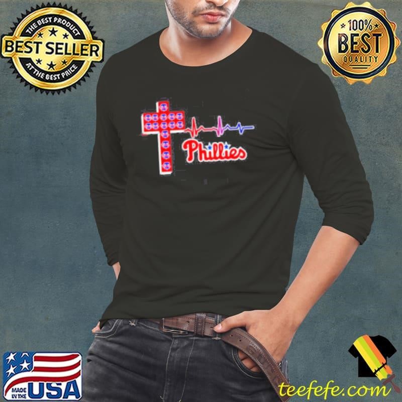 Philadelphia Phillies logo Christian cross heartbeat shirt
