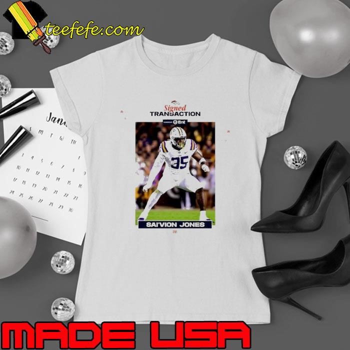 Sai’vion Jones Denver Broncos signed Transaction Ladies tee