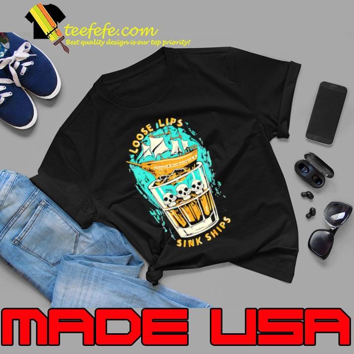 Skull wine loose lips sink ships Unisex
