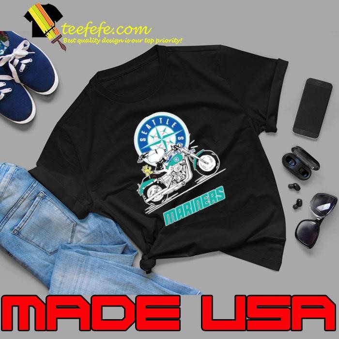 Snoopy and Woodstock driving motorbike Seattle Mariners Unisex