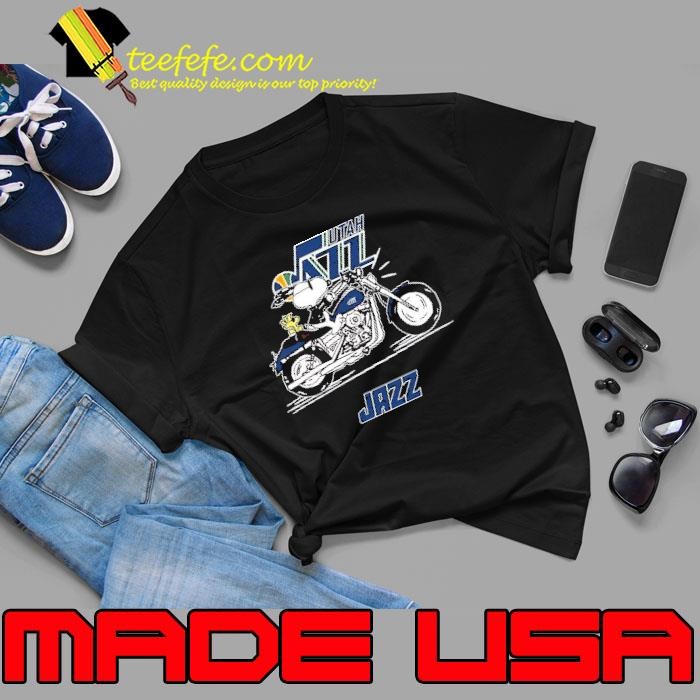 Snoopy and Woodstock driving motorbike Utah Jazz Unisex