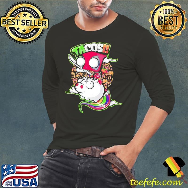 Tacos Deadpool riding a Unicorn cartoon shirt