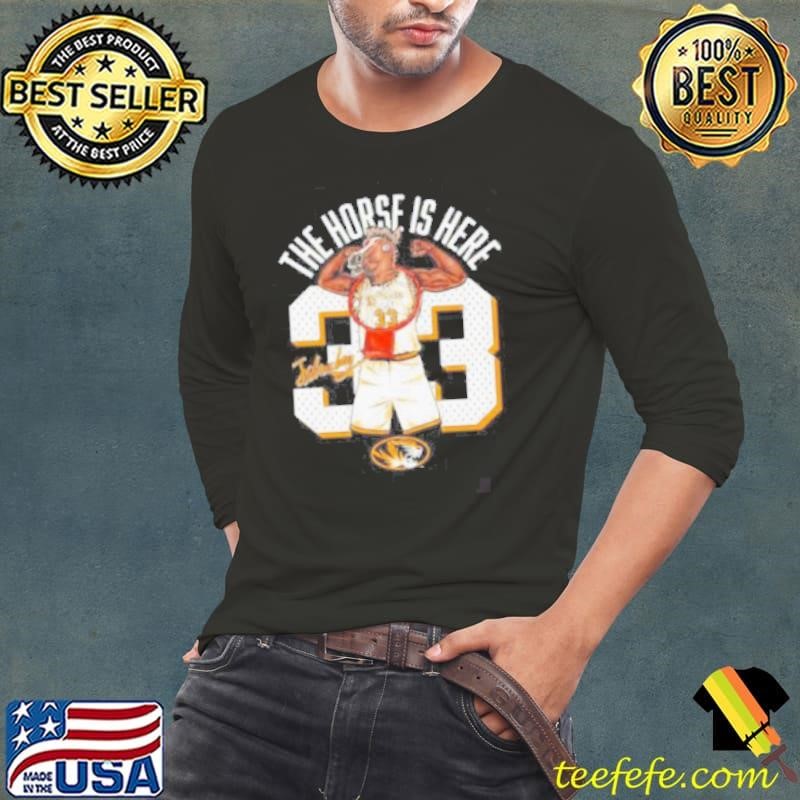 The horse is here no 33 Joshua Gray Missouri Tigers Long Sleeve Tee