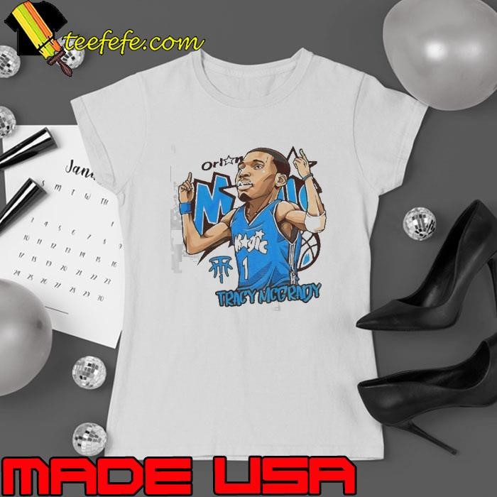 Tracy McGrady 1 Orlando Magic Basketball NBA cartoon Ladies tee