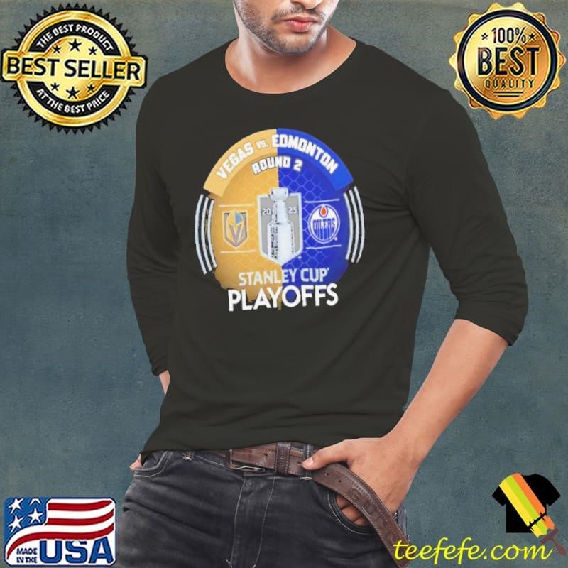 Vegas Golden Knights vs. Edmonton Oilers Inglasco 2025 Stanley Cup Playoffs Second Round Dueling Match Up Hockey Long Sleeve Tee