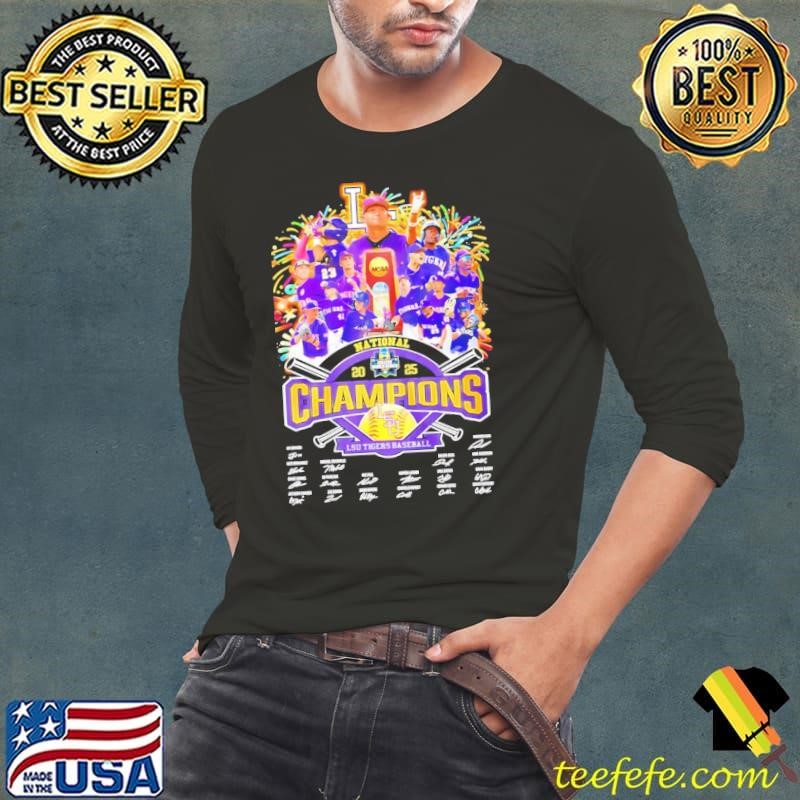 2025 National Champions LSU Tigers baseball signatures shirt