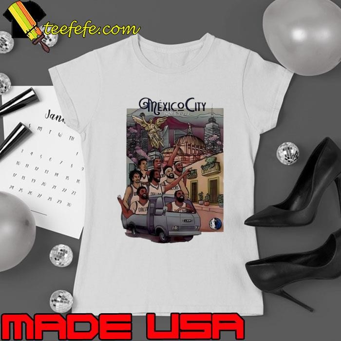 Dallas Mavericks Mexico City 2025 cartoon Ladies tee
