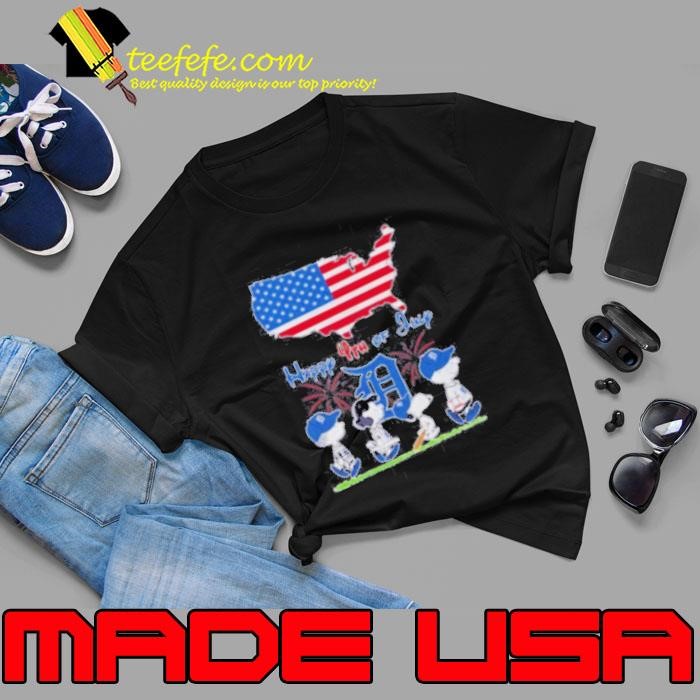 Detroit Tigers Snoopy And Friends Happy 4th Of July Flag American Unisex