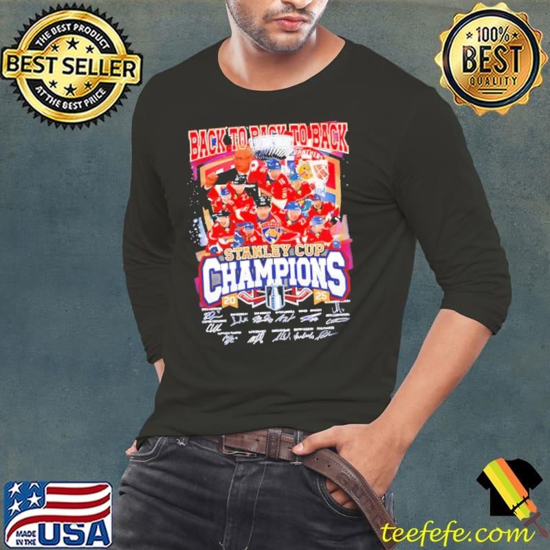 Florida Panthers ’25 Stanley Cup Champions back to back to back signature shirt