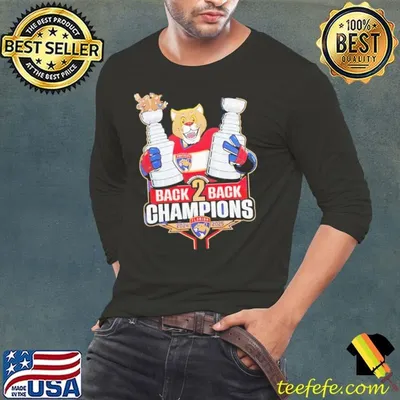 Florida Panthers back 2 back Stanley Cup Champions ’24 ’25 mascot shirt