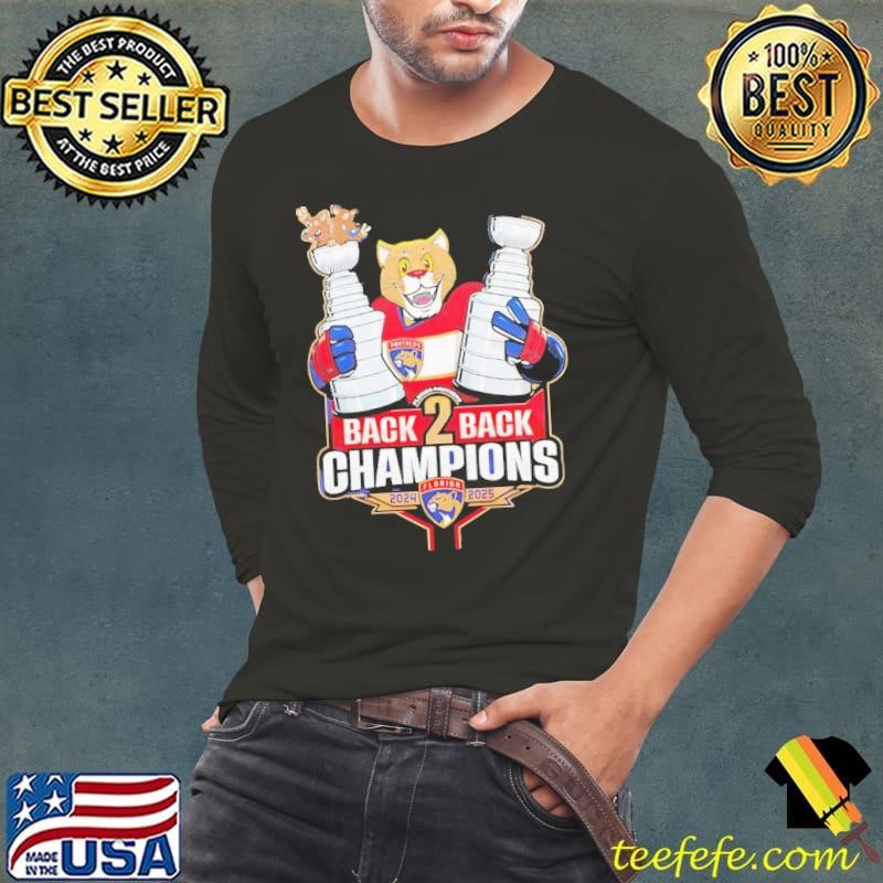 Florida Panthers back 2 back Stanley Cup Champions ’24 ’25 mascot shirt