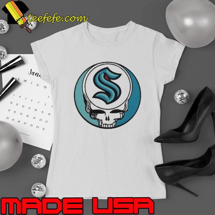 Grateful Dead with Seattle Kraken NHL Hockey logo Ladies tee
