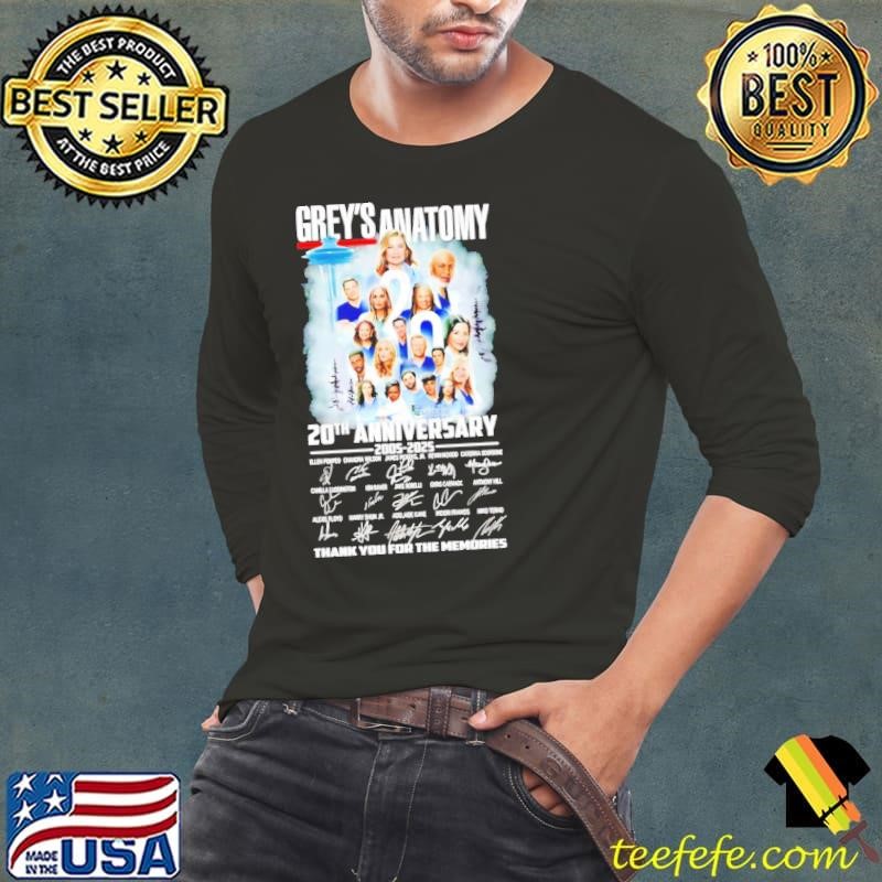 Grey’s Anatomy 20th Anniversary 2005-2025 Thank You For The Memories Signature shirt