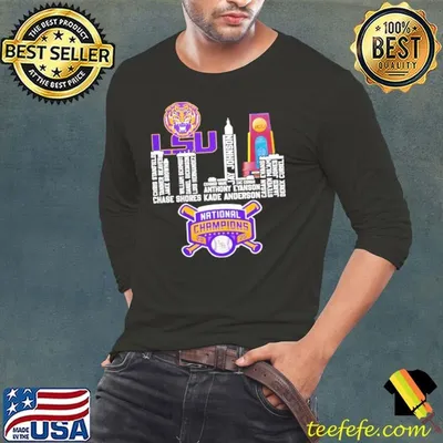 LSU Tigers National Champions 2025 skyline city players name shirt