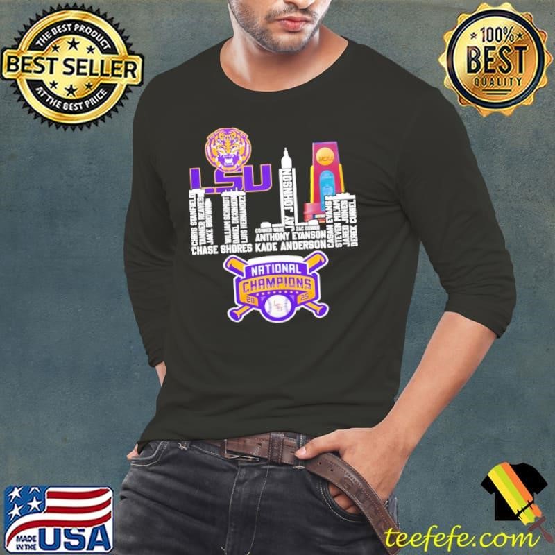 LSU Tigers National Champions 2025 skyline city players name shirt