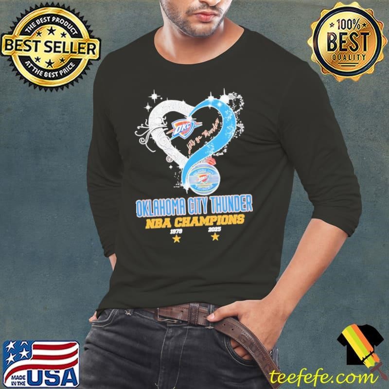 Let’s go Thunder 2025 NBA Finals Champions Oklahoma City Thunder heart diamond Long Sleeve Tee