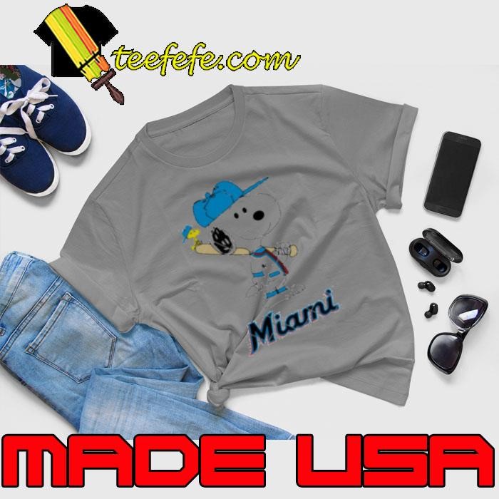 Miami Marlins Snoopy Baseball funny cartoon Unisex