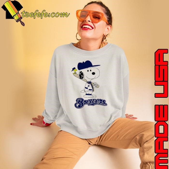 Milwaukee Brewers Snoopy Baseball funny cartoon shirt