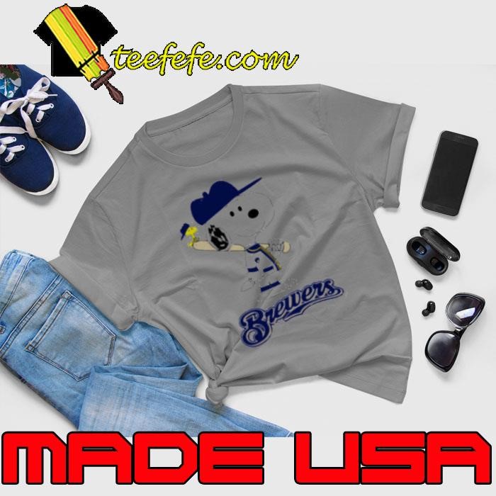Milwaukee Brewers Snoopy Baseball funny cartoon Unisex
