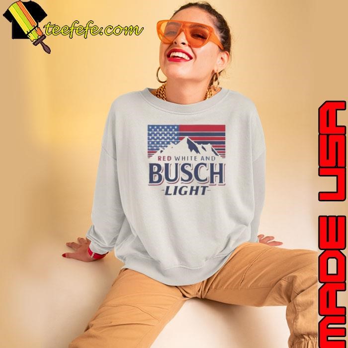 Red White And Busch Light US Flag Shirt