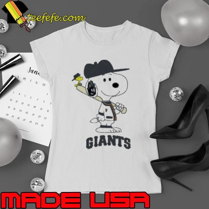 San Francisco Giants Snoopy Baseball funny cartoon Ladies tee
