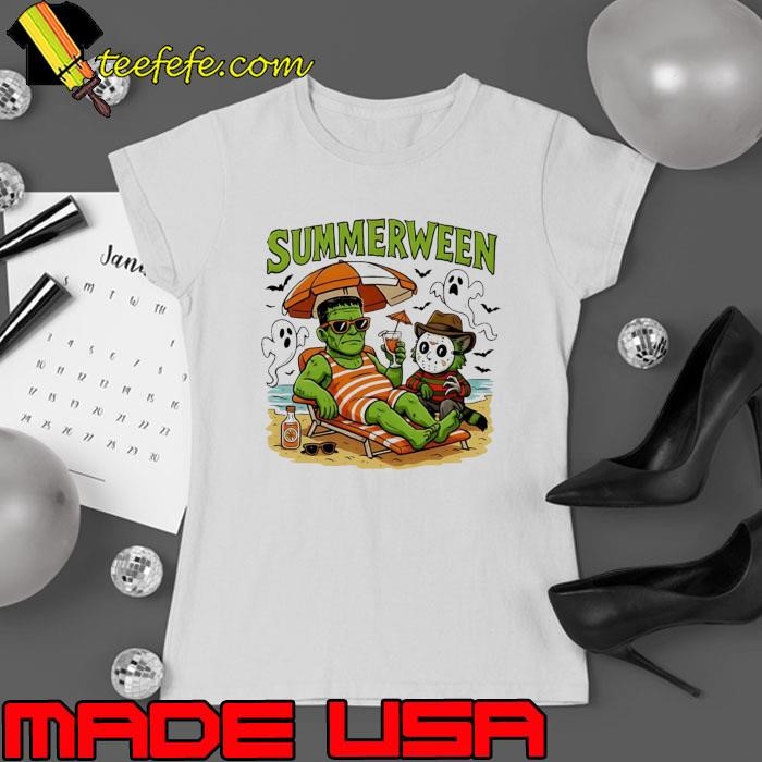 Summerween Horror Characters Beach Skelly Ladies tee