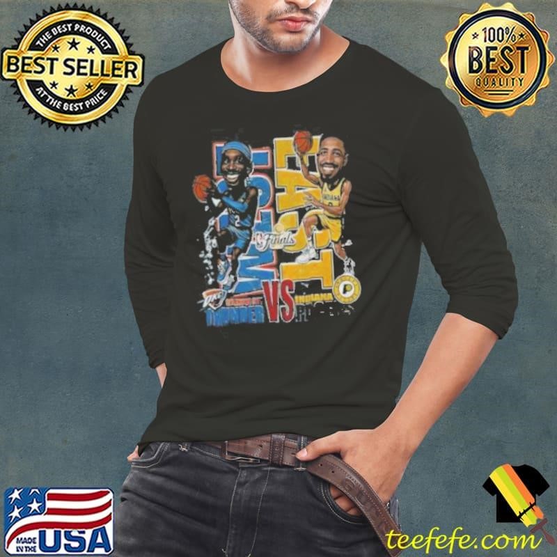 Tyrese Haliburton and SGA Indiana Pacers vs OKC Thunder the NBA Finals 2025 cartoon shirt