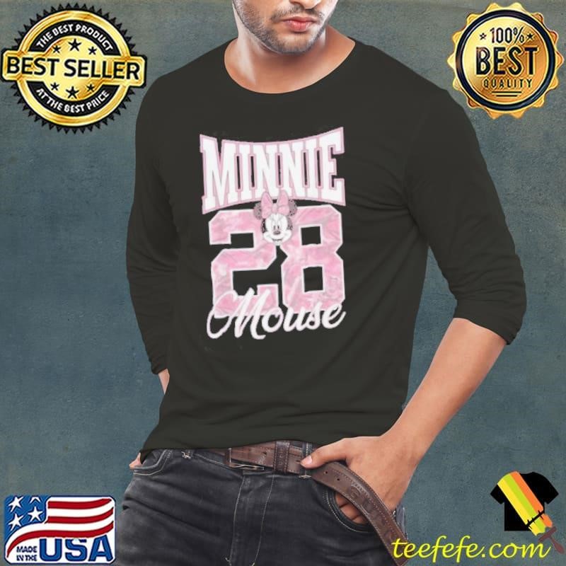 Disney Minnie Mouse 28 Pink Camouflage Vintage Logo Long Sleeve Tee