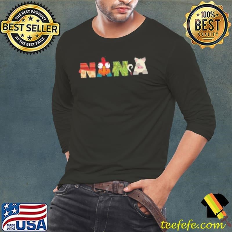 Disney Moana Letters Nana Grandma Gift Family Trip Vacation Long Sleeve Tee