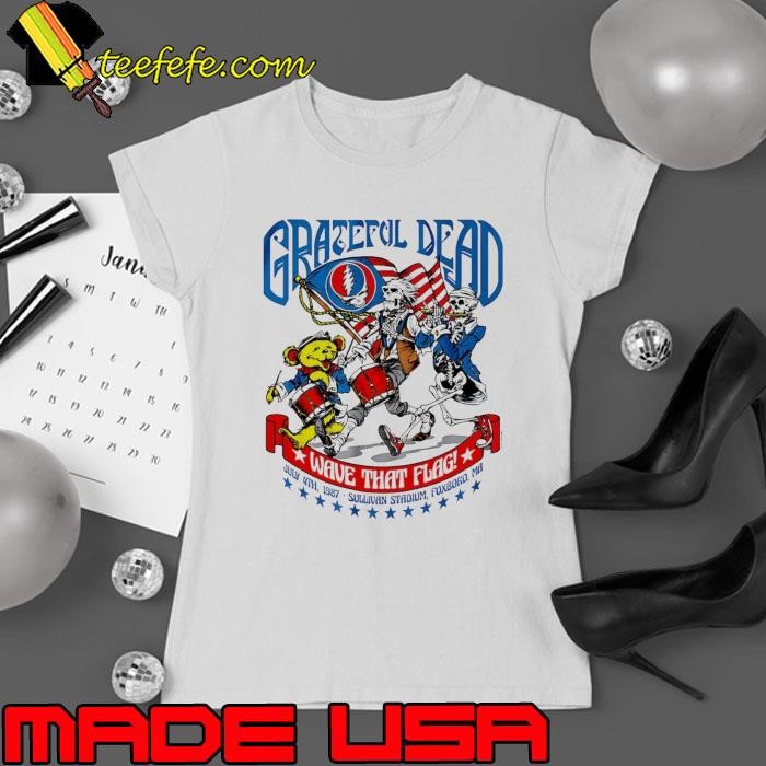 Grateful Dead 4th of July wave that flag stars Ladies tee