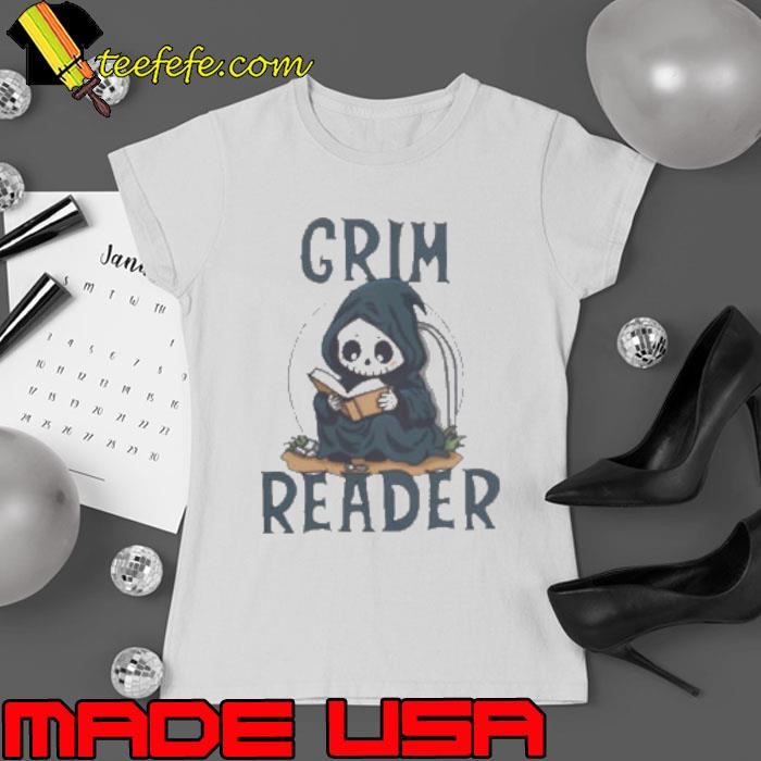 Grim Reader Reading Book Ladies tee