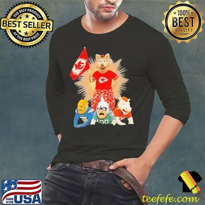 Kansas City Chiefs mascot step on mascots other with flag shirt