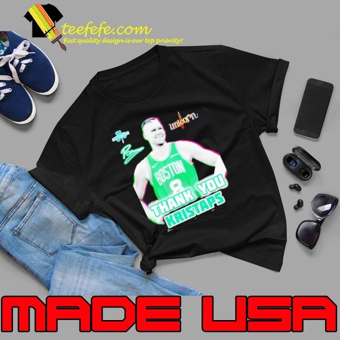 Kristaps Porzingis Boston Celtics thank you No banner 18 Unisex
