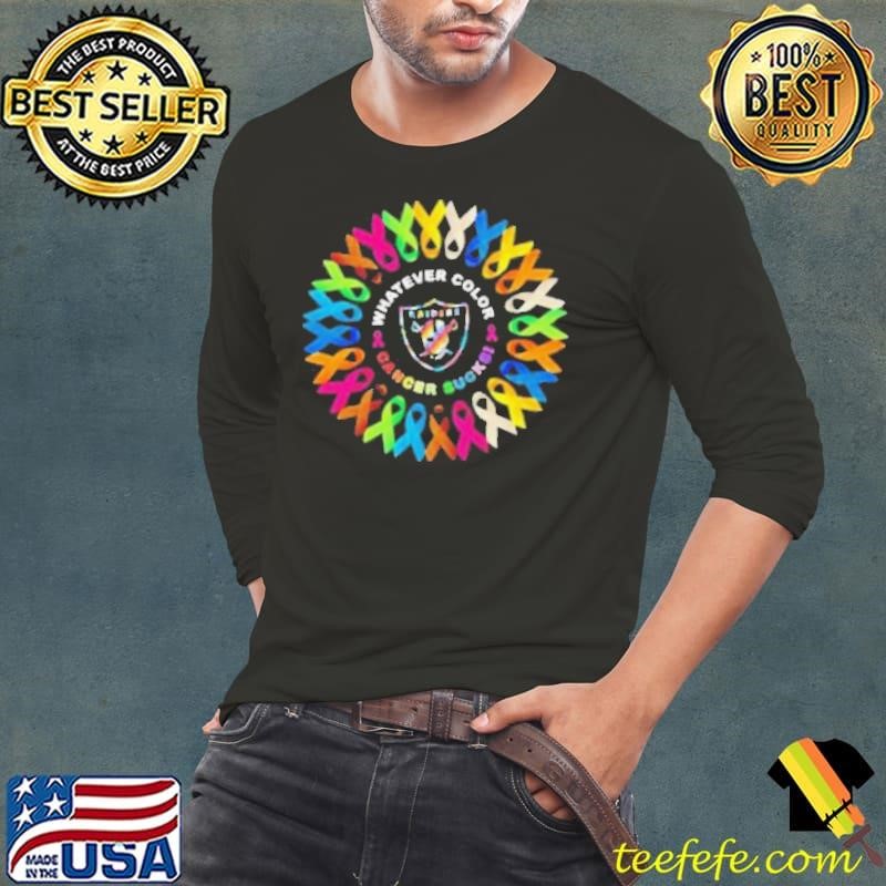 Las Vegas Raiders whatever color cancer sucks ribbons shirt