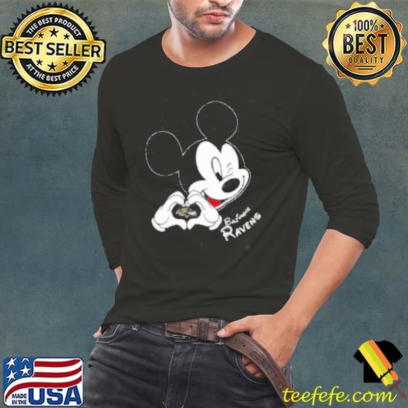 Mickey Mouse Love for Baltimore Ravens Shirt