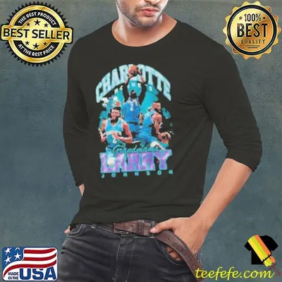 Mitchell & Ness Larry Johnson Black Charlotte Hornets Hardwood Classics Bling Concert Player Official Clothing