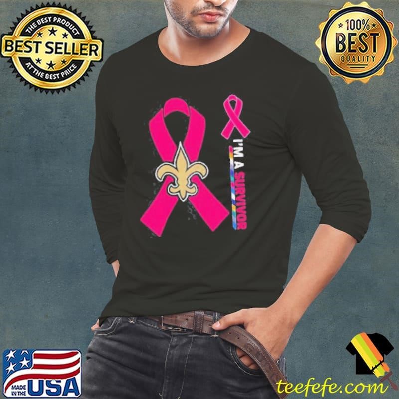 New Orleans Saints x Cancer Awareness I’m a survivor Long Sleeve Tee