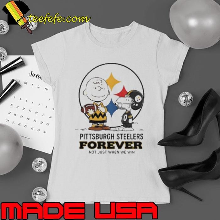 Pittsburgh Steelers Charlie Brown Snoopy Steelers Forever Not Just When We Win Ladies tee