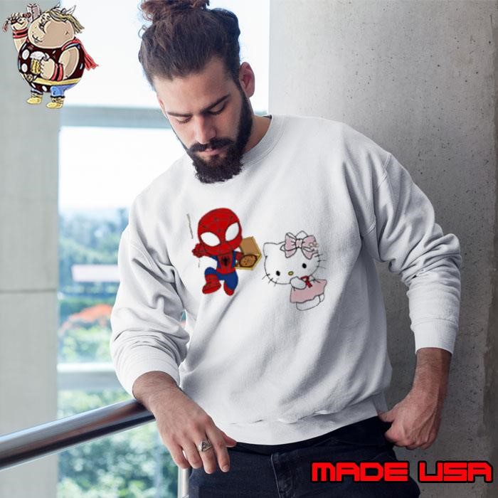 Spider Man Deliver Hello Kitty Pizza Sweatshirt