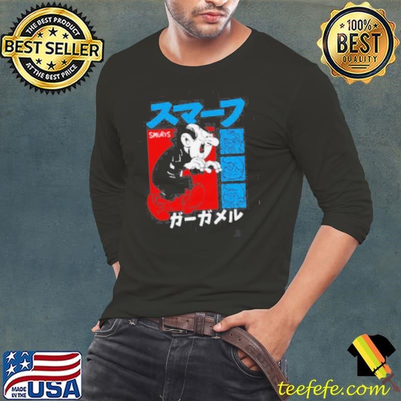 The Smurfs Gargamel Kanji Collage Vintage Cartoon Shirt