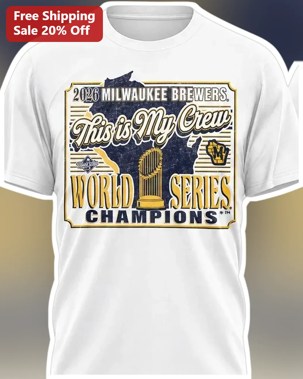 2026 Milwaukee Brewers This Is My Crew World Series Champions Tee Vintage Baseball Fan Gift available at our Austin, Texas warehouse