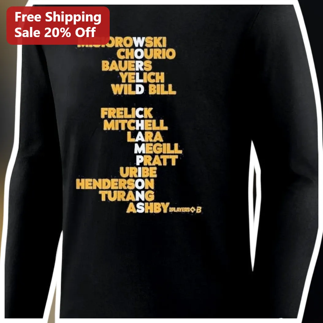3 Players Long Sleeve Tee Custom Baseball Roster Shirt for Men Women