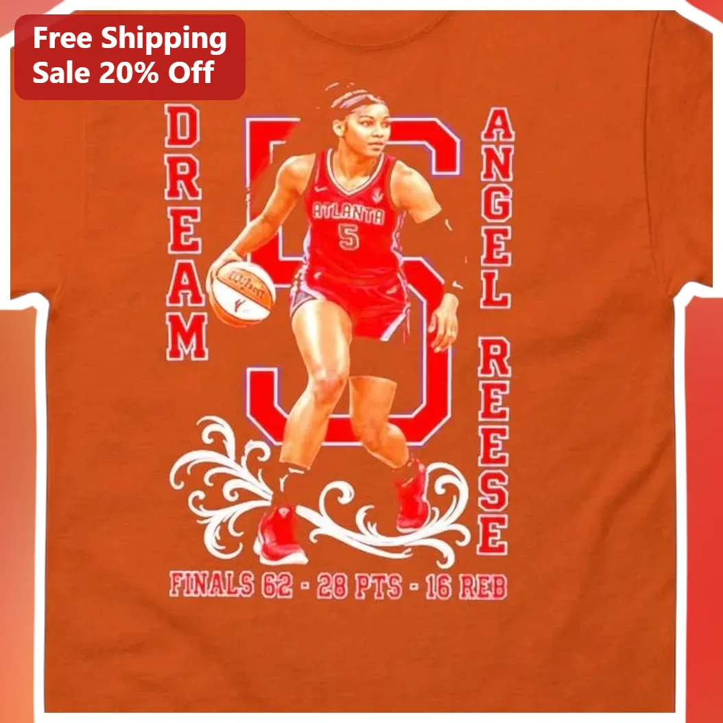 Angel Reese Atlanta Dream Finals Stats Graphic Tee WNBA Fan Apparel available at our Austin, Texas warehouse
